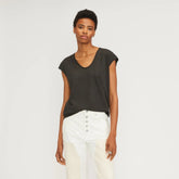 The Hemp Scoop-Neck Muscle Tee | Black