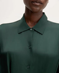 The Hammered Satin Shirt Dress | Scarab
