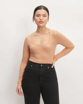 The Luxe Rib Long-Sleeve Scoop-Neck Tee | Blush Pink