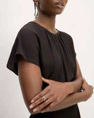 The Gathered Neck Top | Black