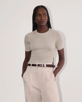 The Sweater Tee in Ultrasoft Merino | Heather Oatmeal