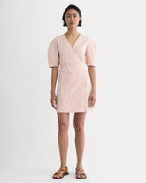 The Seersucker Mini Wrap Dress | Soft Orange