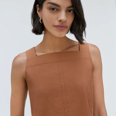 The Seersucker Midi Dress | Tawny Brown