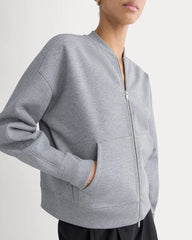 Luxe Fleece Bomber Jacket | Vintage Heather Grey
