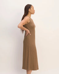 The Rib-Knit A-Line Tank Dress | Carob Brown