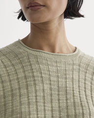 The Oversized Tee in Cotton Linen | Eucalyptus