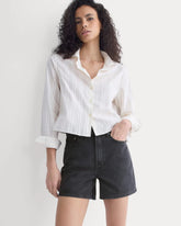 Way-High® A-Line Denim Short | Washed Black