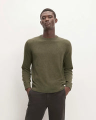 The Grade-A Cashmere Crew | Heathered Army Green