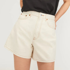 The A-Line Denim Short | Ecru