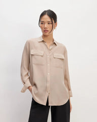 The Utility Shirt in Washable Silk | Burnt Sugar