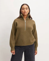 The Half-Zip Sweater in Luxe Merino | Beech
