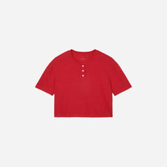 The Vintage Henley Hemp Tee | Goji Berry