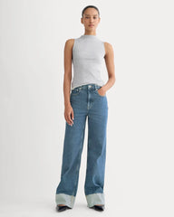 The Luxe Rib Funnel-Neck Tank | Classic Heather Grey