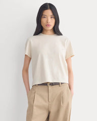 The Box-Cut Tee in Essential Cotton | Heathered Oats | No Pocket