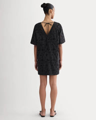 The Eyelet Mini Shift Dress | Black