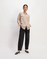 The Utility Shirt in Washable Silk | Burnt Sugar