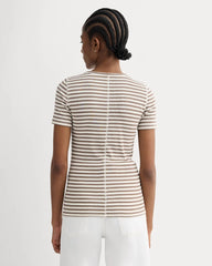 The Luxe Rib Crew | Bone / Deep Taupe