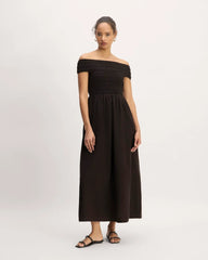 The Gauze Off-the-Shoulder Dress | Black