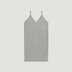 The Poplin Slip Dress | Bone / Black