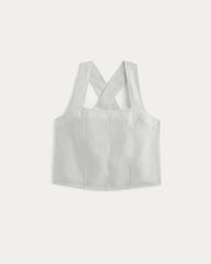 The Crossback Tank in Linen | Natural Chambray