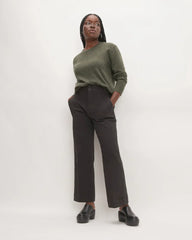 The Classic Crew in Cashmere | Heathered Army Green