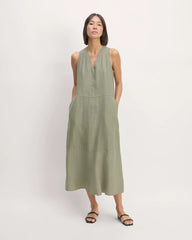 The Linen V-Neck Maxi Dress | Sage Green