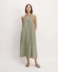 The Linen V-Neck Maxi Dress | Sage Green
