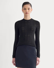 The Pointelle Crew in Ultrasoft Merino | Black