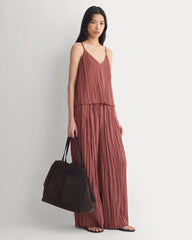 Crinkle Trapeze Tank | Henna Red