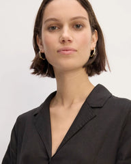 The Shirtdress in Linen | Black