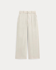 Wide-Leg Belted Pant in Stretch Linen | Birch | Regular