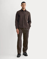 Brushed Flannel Shirt | Dark Chocolate