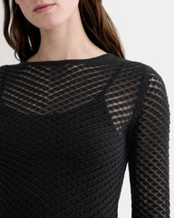 The Lace Knit Mini Dress | Black