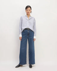 The Must-Have Shirt in Silky Cotton | Mariner Blue / White Stripe