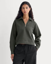 Luxe Fleece Zip Polo | Washed Black