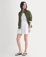 Utility Pleated Mini Skirt | White