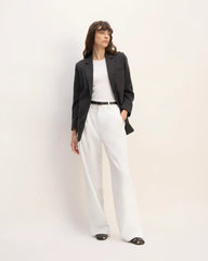 The Draper Pleated Pant in Buttersmooth | White | 32" Inseam