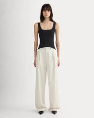 The Luxe Rib Square-Neck Tank | Black