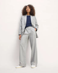The Draper Pleated Pant in Buttersmooth | Heather Steel | 32" Inseam