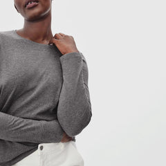 The Organic Cotton Long-Sleeve Crew | Charcoal
