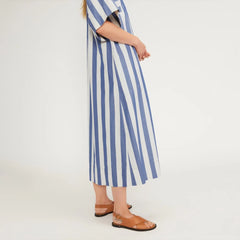 The Poplin Caftan Dress | Mazarine Blue / Bone