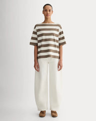 The Mariner Oversized Tee | Deep Taupe / Bone