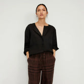 The Linen Popover Shirt | Black