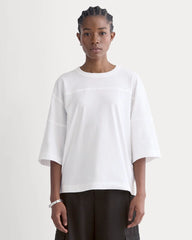 Oversized Varsity Tee in Essential Cotton | White