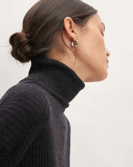 The Cotton-Merino Turtleneck Dress | Heather Charcoal