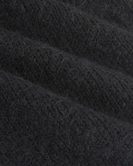 Plush Alpaca Scarf | Black/ Skyway