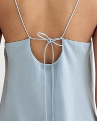 The Tie Back Cami in Washable Silk | Soft Blue