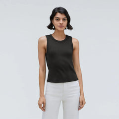 The Ribbed Cutout Tank | Black