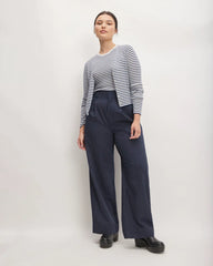 The Cardigan in Ultrasoft Merino | Bone/Navy