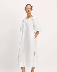 The Supima® Puff-Sleeve Dress | White
